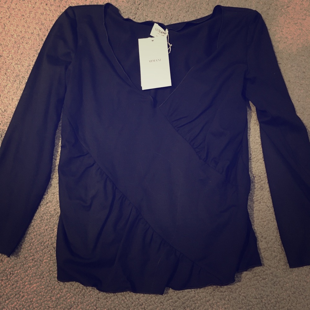 Armani Collezioni black fitted shirt